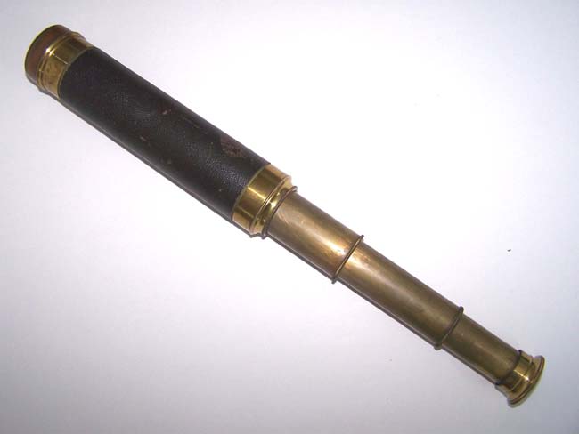 A Civil War era three-draw pocket telescope circa 1860-1870.